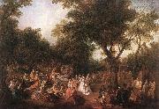 Nicolas Lancret Fete in a Wood oil painting reproduction